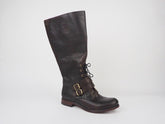 Womens Timberland Lucille 20645 Leather Dark Brown Ladies Half Zip On Side Boots
